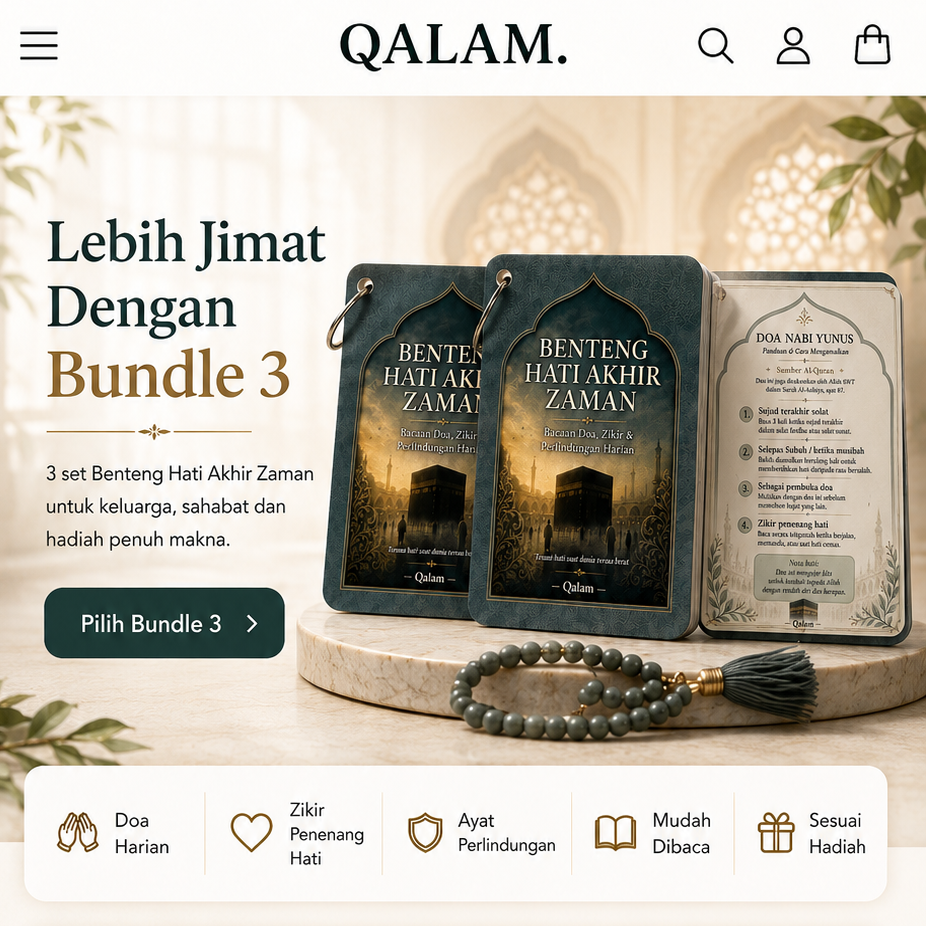QALAM.|Benteng Hati Akhir Zaman | (BUNDLE3)Ring Kad Doa, Zikir & Perlindungan Harian (Copy)